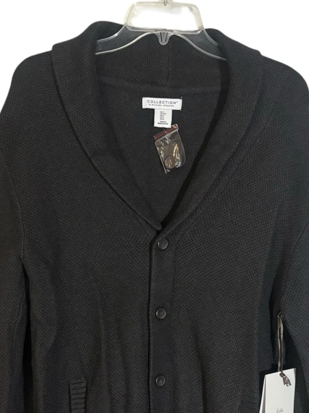 Michael Strahan Collection Men’s Cardigan Sweater Shawl Collar Gray Size Small